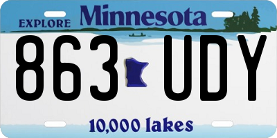 MN license plate 863UDY
