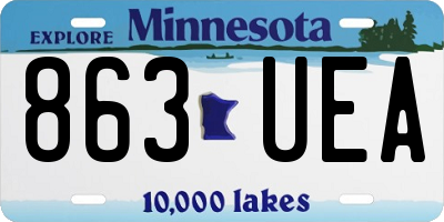 MN license plate 863UEA