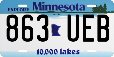 MN license plate 863UEB