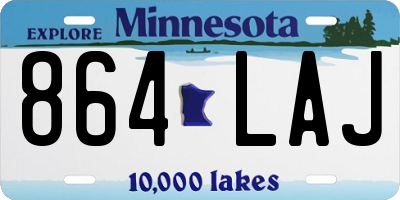 MN license plate 864LAJ