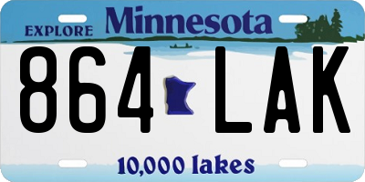 MN license plate 864LAK