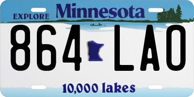 MN license plate 864LAO