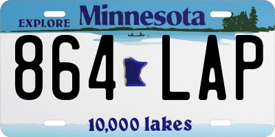 MN license plate 864LAP