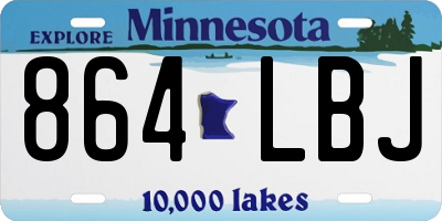 MN license plate 864LBJ