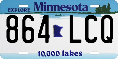 MN license plate 864LCQ