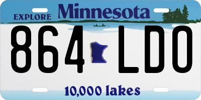 MN license plate 864LDO