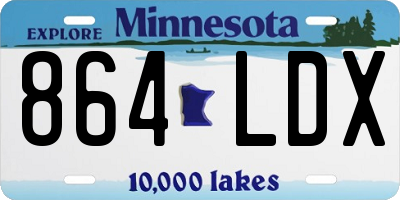 MN license plate 864LDX