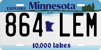 MN license plate 864LEM