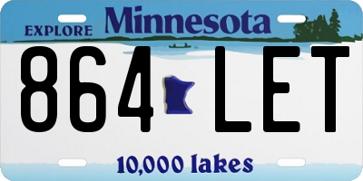 MN license plate 864LET