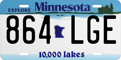 MN license plate 864LGE