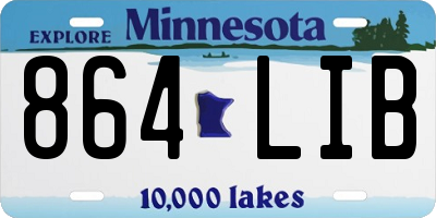 MN license plate 864LIB