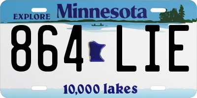 MN license plate 864LIE