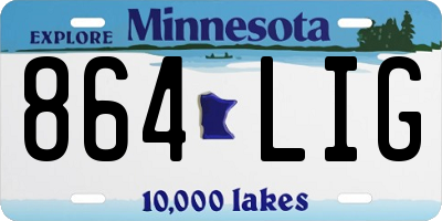 MN license plate 864LIG