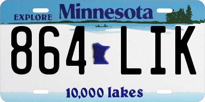 MN license plate 864LIK