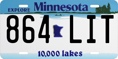 MN license plate 864LIT
