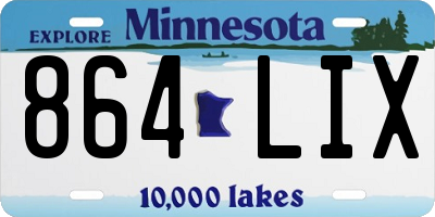MN license plate 864LIX