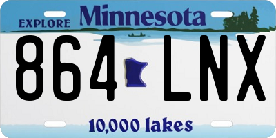 MN license plate 864LNX