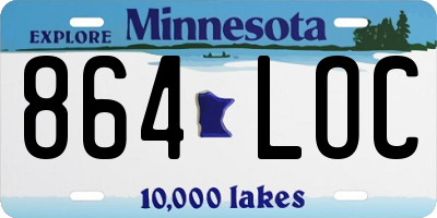 MN license plate 864LOC