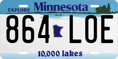 MN license plate 864LOE