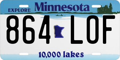MN license plate 864LOF