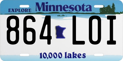 MN license plate 864LOI