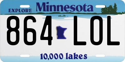 MN license plate 864LOL