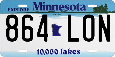 MN license plate 864LON