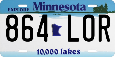 MN license plate 864LOR