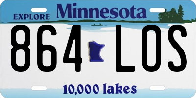 MN license plate 864LOS