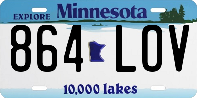 MN license plate 864LOV