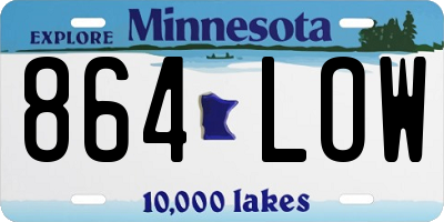 MN license plate 864LOW