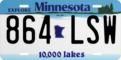 MN license plate 864LSW