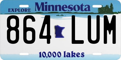 MN license plate 864LUM
