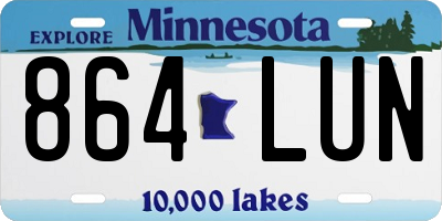 MN license plate 864LUN