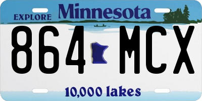 MN license plate 864MCX