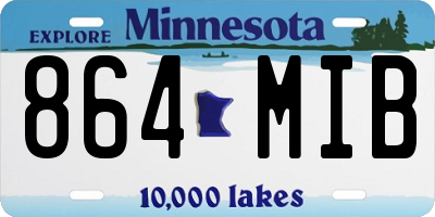 MN license plate 864MIB