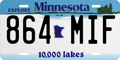 MN license plate 864MIF