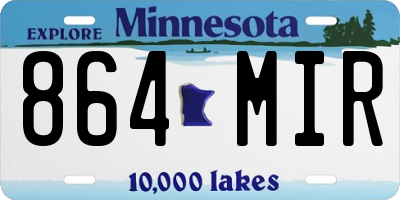 MN license plate 864MIR