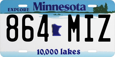 MN license plate 864MIZ