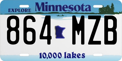 MN license plate 864MZB