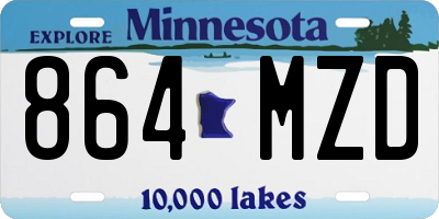 MN license plate 864MZD
