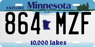 MN license plate 864MZF