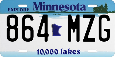 MN license plate 864MZG