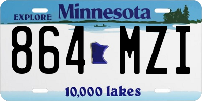 MN license plate 864MZI