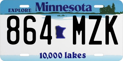 MN license plate 864MZK