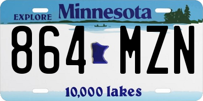 MN license plate 864MZN