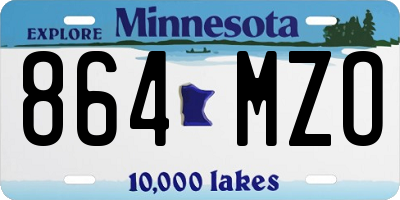 MN license plate 864MZO