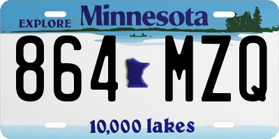 MN license plate 864MZQ