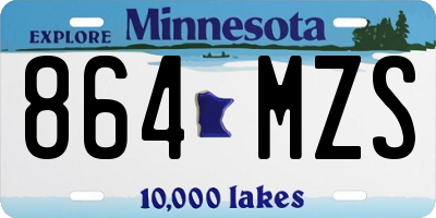 MN license plate 864MZS