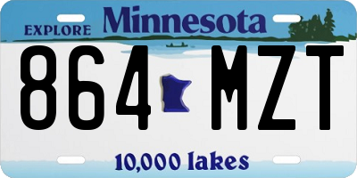 MN license plate 864MZT